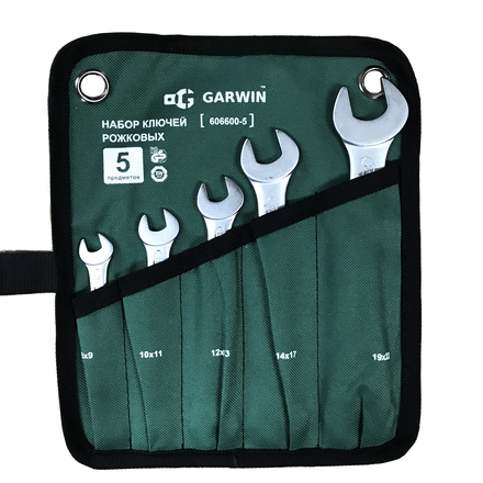 

GARWIN PRO 606600-5 Набор ключей рожковых 5 предметов 8х9-19х22 мм