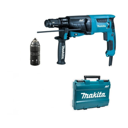 MAKITA HR2631FT Перфоратор (SDS+,800Вт,3реж,2.7Дж,0-4600ум,3.1кг,чем,подсветка,бсъемный патрон,АВТ)