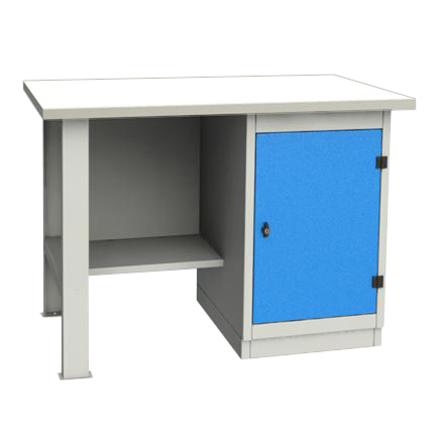 

GARWIN INDUSTRIAL 004025-1 Верстак однотумбовый, тумба с дверцей с оцинкованной столешницей 1200 мм (синий RAL5005)
