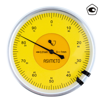 

ASIMETO 422-11-2 Индикатор часового типа ИЧ 0-1 мм, 0,01 мм, с горизонтальным расположением шкалы