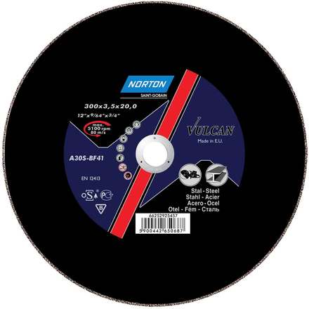 

NORTON 66252925441 Круг отрезной Vulcan 230 x 2,0 x 22,23 A 30 S-BF41 мет/нерж