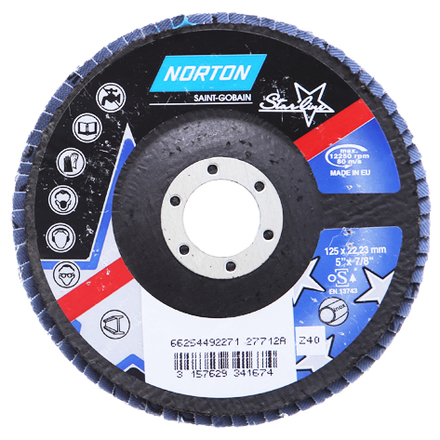 

NORTON 66254492271 Круг лепестковый 125 x 22 P40 R82A мет.