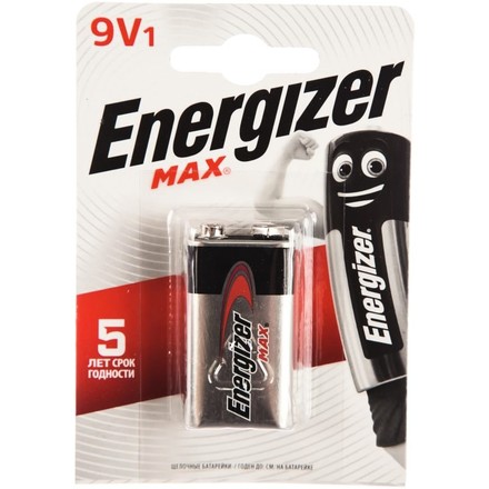 

ENERGIZER 7638900410297 Батарейка ENERGIZER MAX 6LR61/ 522/9V BL1