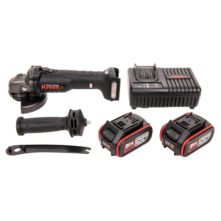 KRESS KU801 Угловая шлифмашина аккумуляторная BL 125 мм 20V 2 х 4 Ач кейс