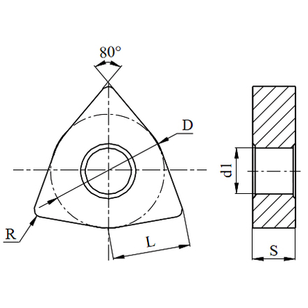 GESAC 239682-GP1135 Пластина токарная WNMG080416-QR сплав GP1135