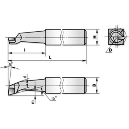 

ХИЗ 172010-Т15К6 Резец расточной для глухих отверстий 16х12х170 Т15К6