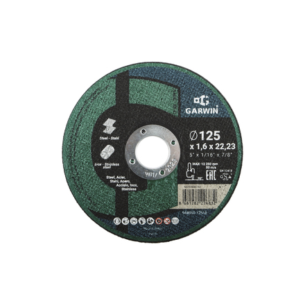 

GARWIN PRO 944050-12516 Круг отрезной A46S-125x1.6x22.2-T41 мет/нерж