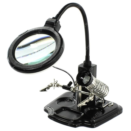

REXANT 15549521 Держатель третья рука с лупой х2.5, подставкой под паяльник и LED подсветкой ZD-126-3 REXANT 12-0250