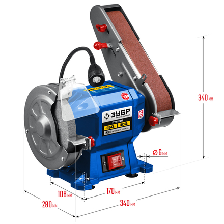 

ЗУБР ПТЛ-150 Заточной станок с шлифовальной лентой ЗУБР d150 мм, 300 Вт