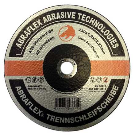 

Abraflex УТ0007366 Круг отрезной 230x1,8x22,23 A30 S-BF41 мет/нерж