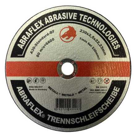 

Abraflex УТ0007282 Круг отрезной 230x2,5x22,23 A30 S-BF41 металл