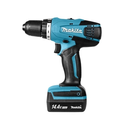 

MAKITA DF347DWEX8 Дрель аккумуляторная MAKITA DF347DWEX8 (14,4 В,2х1.5АчLi-ion,БЗП-10мм,0-400\0-1400об\м,30\15Нм,1.4кг