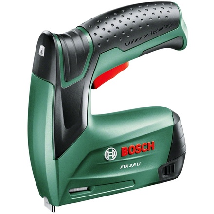 

BOSCH 0603968220 Степлер аккумуляторный PTK 3,6 Li (3.6 В, 1 x 1.5 А.ч, 30 уд/мин, з/у)