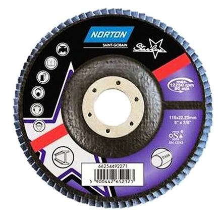 

NORTON 66261149757 Круг лепестковый 125 х 22.2мм 40P R82B Norton StarLine (Steel, Inox) Special RU