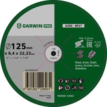 

GARWIN PRO 944950-12564P Круг зачистной A30S-125x6.4x22.23-T27 мет/нерж (Польша)