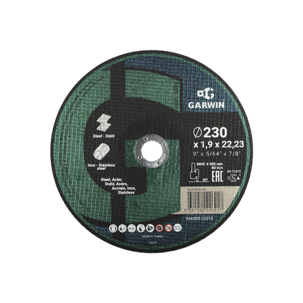 

GARWIN PRO 944050-23019 Круг отрезной A46S-230x1.9x22.23-T41 мет/нерж
