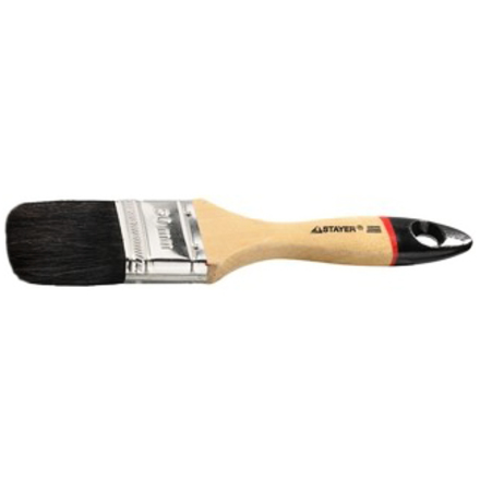 

STAYER 01022-038 Кисть плоская STAYER "UNIVERSAL-EURO", чёрная натуральная щетина, деревянная ручка, 38мм